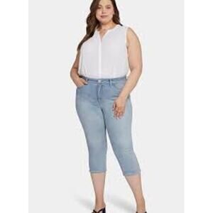 NYDJ Curves 360 Slim Straight Crop Jeans - Size 16, Light Wash (NWT) Style